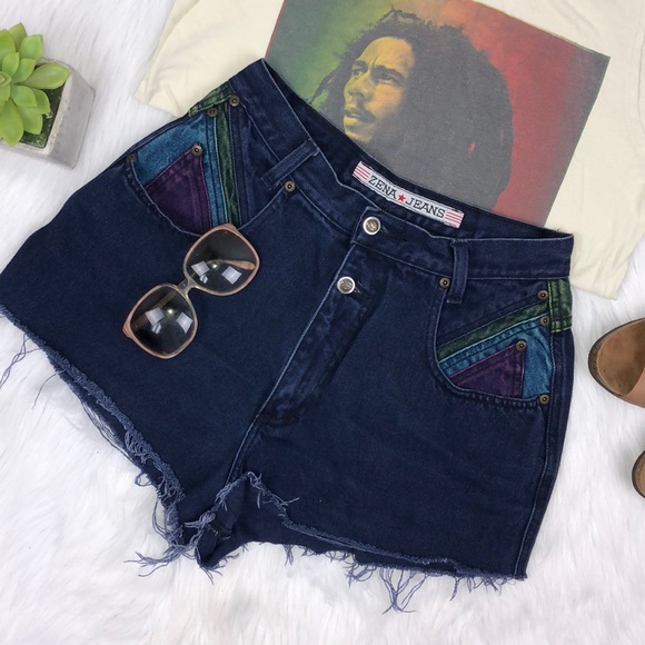 Zena Pants - Zena multicolored high rise denim short cheekies